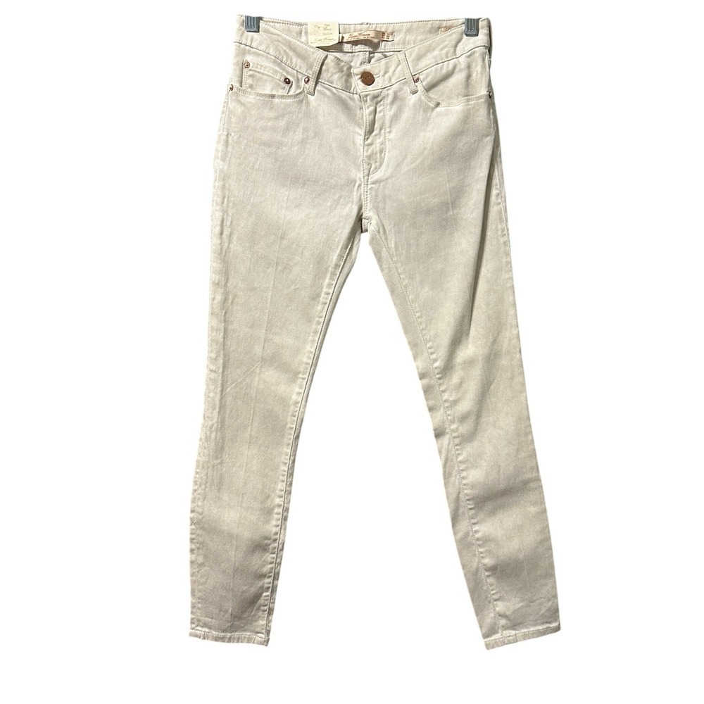 ZARA Leara Woman Premium Denim Skinny Jeans Light Beige Size US 4 EUR 36